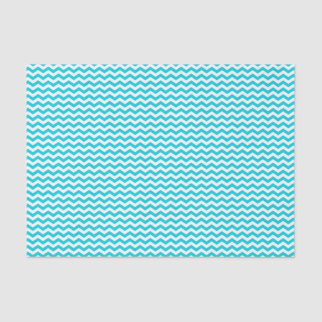 Papier Mousseline Blanc et motif de zigzag d'Aqua (Recto)