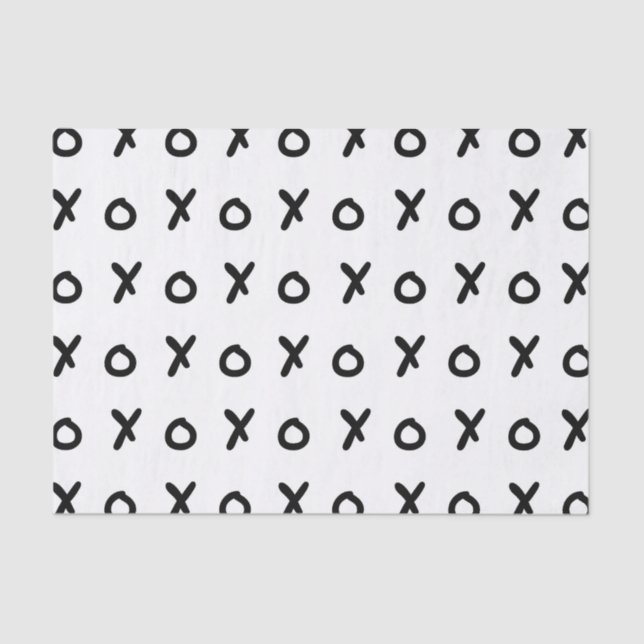 Papier Mousseline Blanc et noir X O XO X&O's Trendy Cute (Recto)