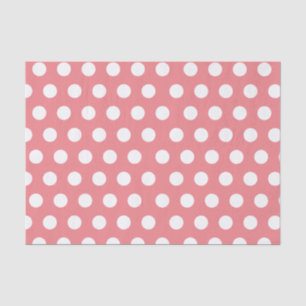 Papier Mousseline Blanc & Rose Grand Moyen Pois Fête