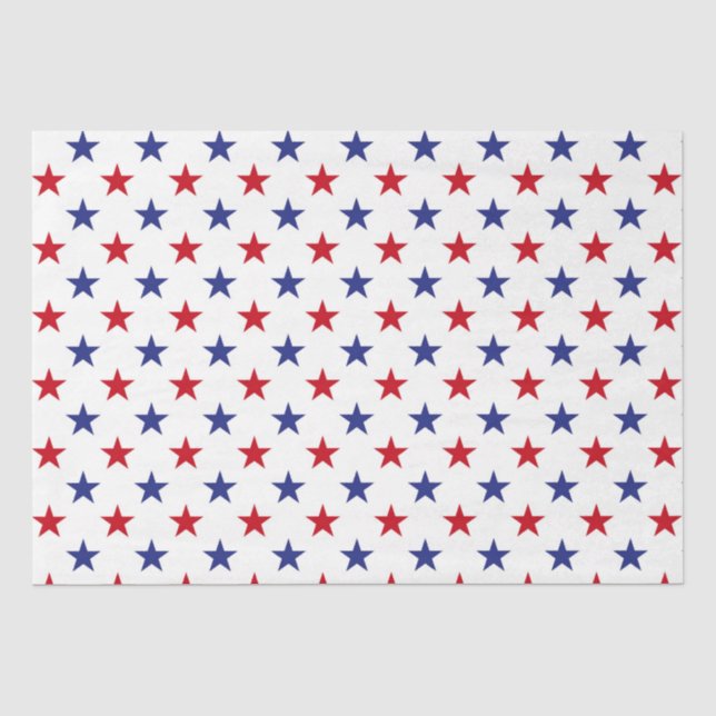 Papier Mousseline Blanc rouge et bleu 4 juillet (Recto)