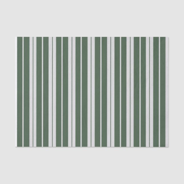 Papier Mousseline Blanc vert moderne rayé (Recto)