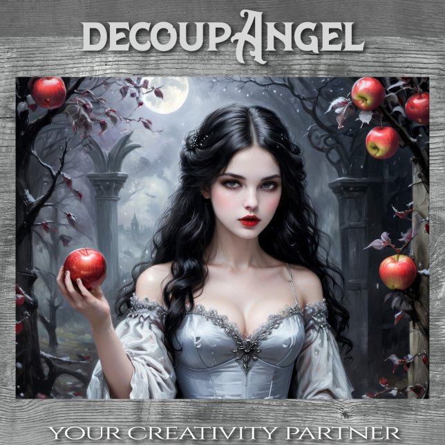 Papier Mousseline Blanche neige et pomme #3 - Découpage - (Créateur téléchargé)