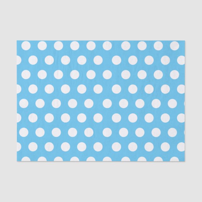 Papier Mousseline Blancs et Bleus Grand Moyen Polka Point Party (Recto)