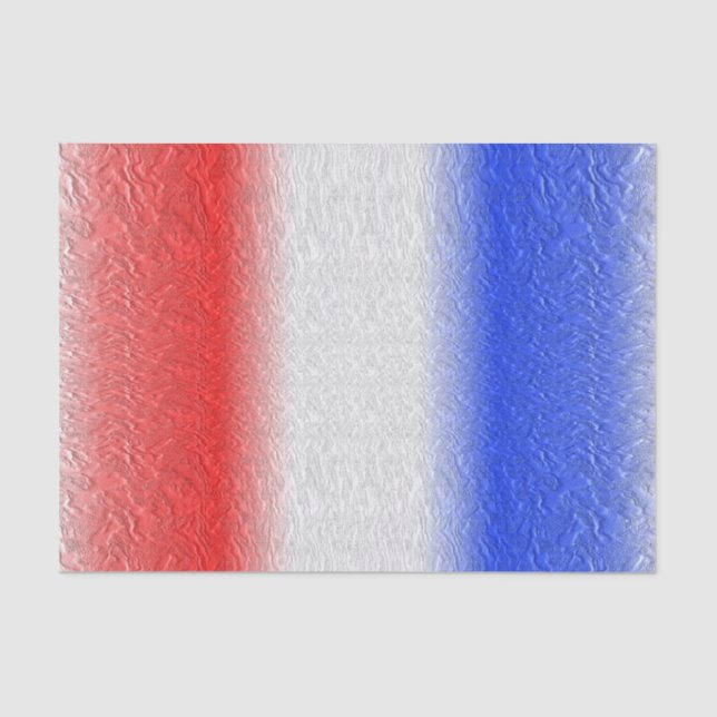 Papier Mousseline Blancs rouges et Bleus (Recto)