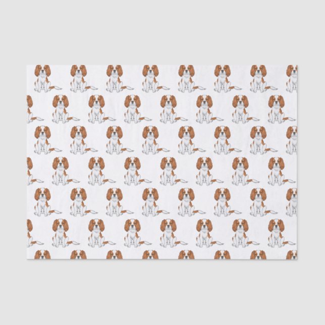 Papier Mousseline Blenheim Cavalier King Charles Spaniel Motif (Recto)