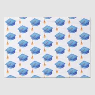 Papier Mousseline Bleu Barrière avec Tassels Graduation