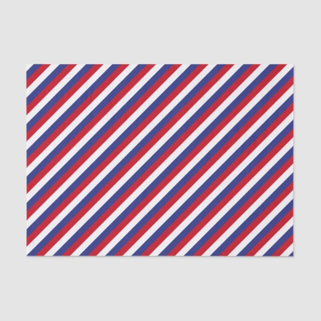 Papier Mousseline Bleu blanc Patriotique Bleu Diagonale (Recto)