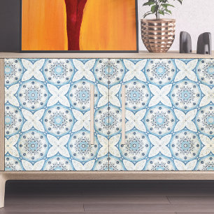 Papier Mousseline Bleu Blanc Perdu Cracked Stone Look Mosaic