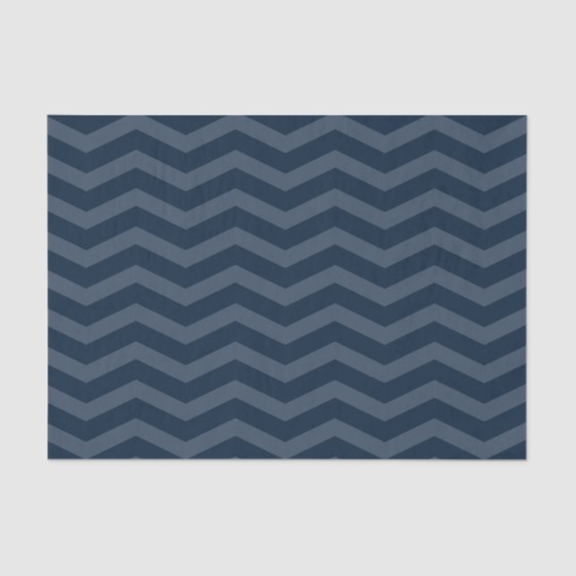 Papier Mousseline Bleu Chevron (Recto)