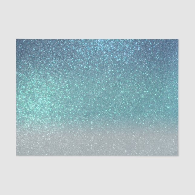 Papier Mousseline Bleu clair Turquoise Parties scintillant brillante (Recto)