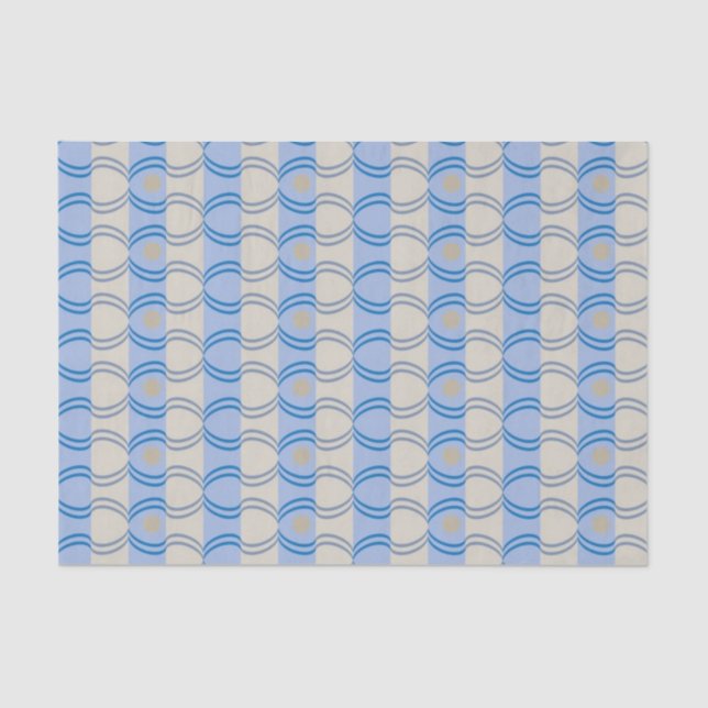 Papier Mousseline Bleu courant Tan de Candystripe (Recto)