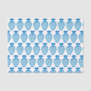 Papier Mousseline Bleu d'ananas et jarre de gingembre blanc