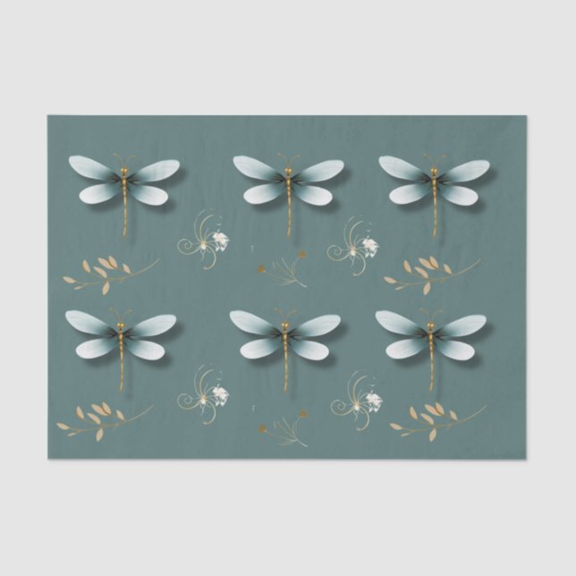 Papier Mousseline Bleu d'ardoise avec blé (Recto)