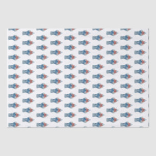 Papier Mousseline Bleu de Noël et jarre de gingembre blanc peint à l