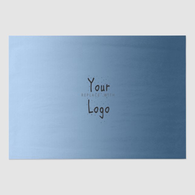 Papier Mousseline Bleu dégradé élégant avec logo personnalisé (Recto)
