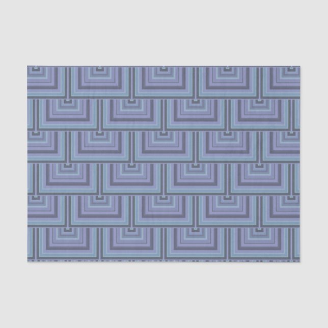 Papier Mousseline Bleu gris rayures carré motif (Recto)