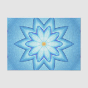 Papier Mousseline Bleu Lotus Kaleidoscope