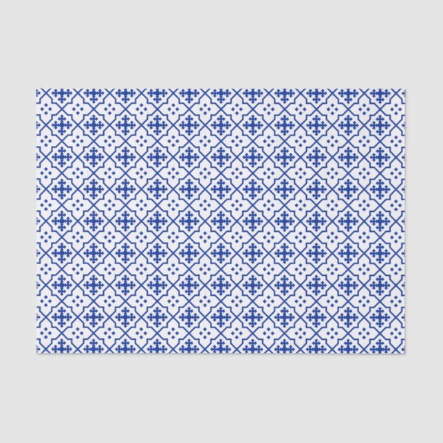Papier Mousseline Bleu marocain (Recto)