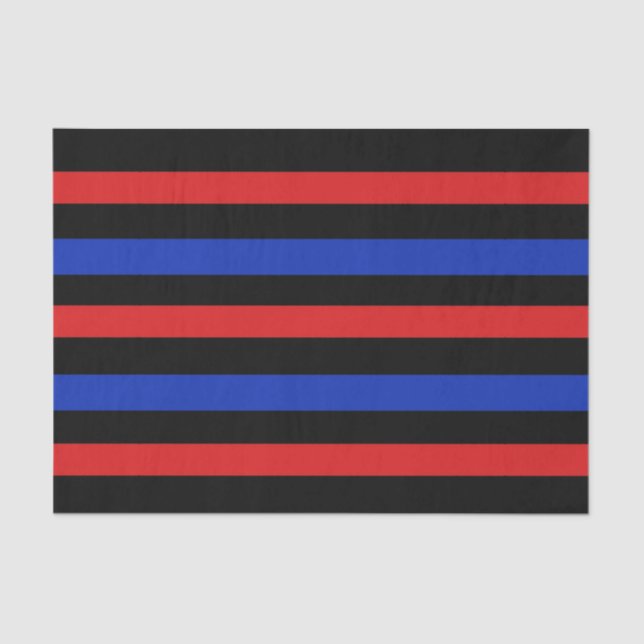 Papier Mousseline Bleu, noir et rouge (Recto)