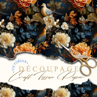 Papier Mousseline Bleu orange et crème géorgien inspiré Bohème