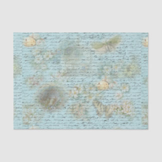 Papier Mousseline Bleu Pâques et nids Papier de découpage