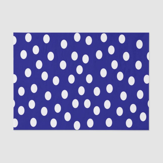 Papier Mousseline Bleu Pois blanc (Recto)