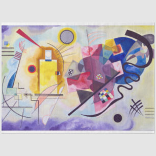 Papier Mousseline Bleu rouge jaune, Kandinsky sauvage