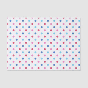 Papier Mousseline Bleu, Rouge, Pointe Rose
