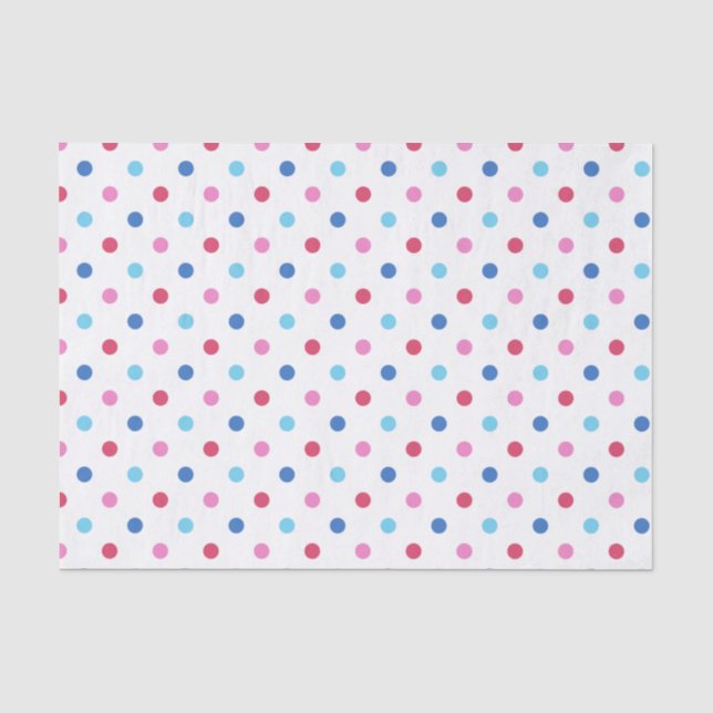 Papier Mousseline Bleu, Rouge, Pointe Rose (Recto)