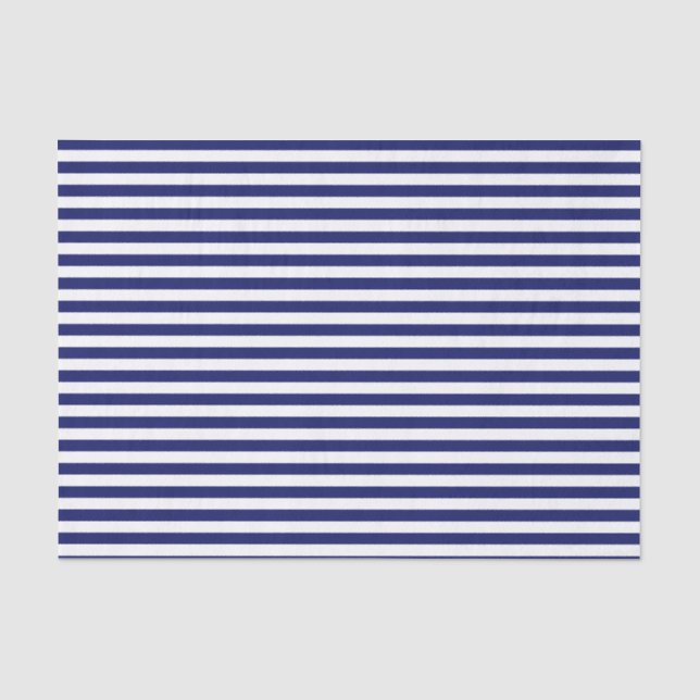 Papier Mousseline Bleu Sailor Stripe (petite échelle) (Recto)