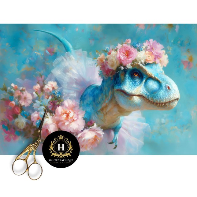 Papier Mousseline Bleu T-Rex Ballerina Découpage de la couronne fleu (Créateur téléchargé)