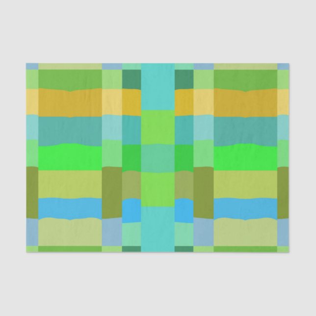 Papier Mousseline Bleu Vert orange violet Motif crémeux Abstrait (Recto)