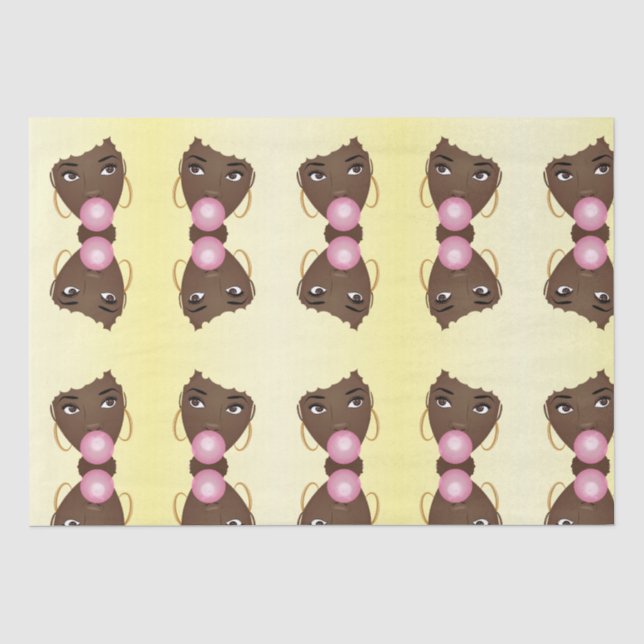 Papier Mousseline Blonde Afro, Popping Pink Bubblegum (Recto)