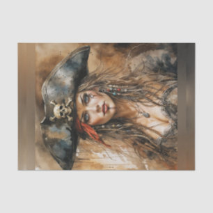 Papier Mousseline Bloody Lady Pirate Capitaine Découpage papier