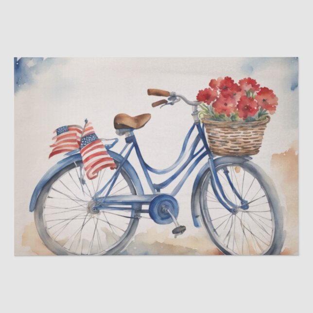 Papier Mousseline Blooms de bicyclettes patriotiques dans la découpa (Recto)