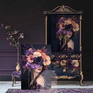 Papier Mousseline Blooms Mystiques, Portrait Moody & Floral