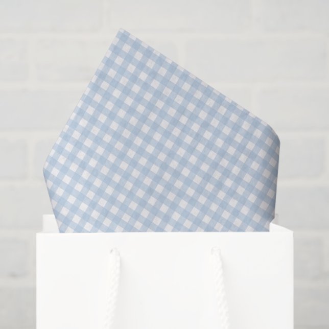 Papier Mousseline Blue and White Gingham (Sac cadeau)