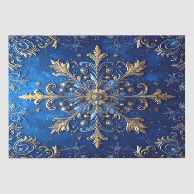 Papier Mousseline Blue Decorative Holiday Tissue Paper (Recto)