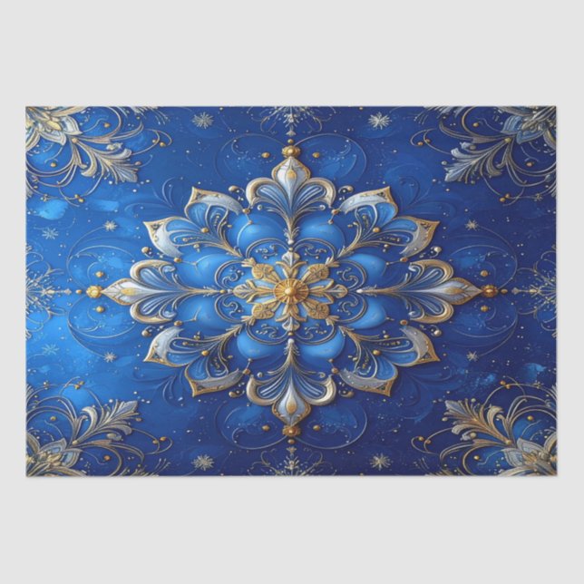 Papier Mousseline Blue Decorative Holiday Tissue Paper (Recto)