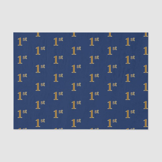 Papier Mousseline Blue, Faux Gold 1er (Premier) Tissu de l'événement (Recto)