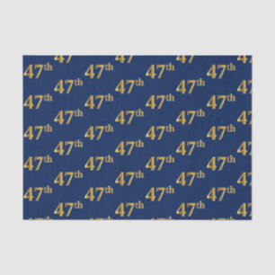 Papier Mousseline Blue, Faux Gold 47th (Quarante-Septième) Event
