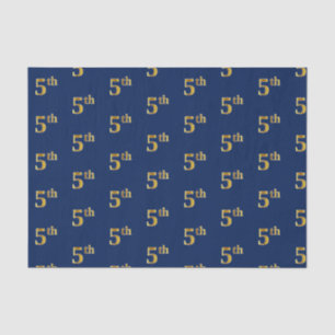 Papier Mousseline Blue, Faux Gold 5th (Fifth) Event Tissue Paper