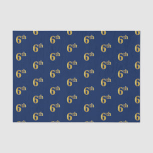 Papier Mousseline Blue, Faux Gold 6th (Sixième) Event Tissue Paper