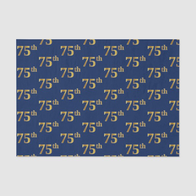 Papier Mousseline Blue, Faux Gold 75e (Soixante-quinzième) (Recto)