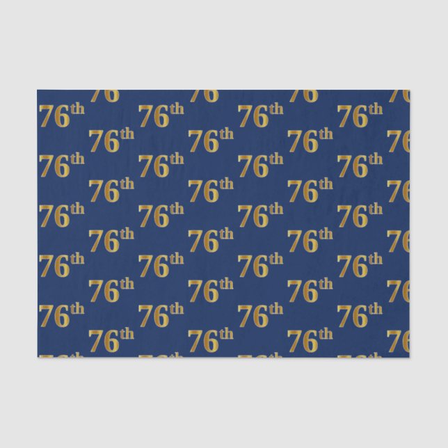 Papier Mousseline Blue, Faux Gold 76e (Soixante-seizième) (Recto)