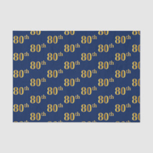 Papier Mousseline Blue, Faux Gold 80th (Eighantième) Event