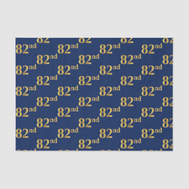 Papier Mousseline Blue, Faux Gold 82e (Quatre-vingt-deuxième) (Recto)