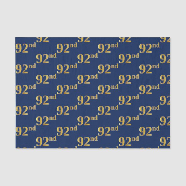 Papier Mousseline Blue, Faux Gold 92e (Quatre-vingt-dix-deuxième) (Recto)