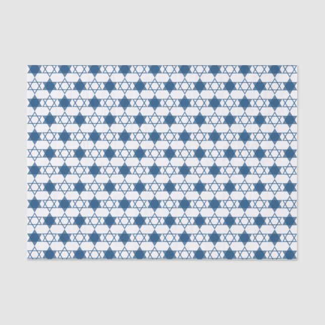 Papier Mousseline Blue Hanoukka Étoiles De David Holiday Enveloppeme (Recto)
