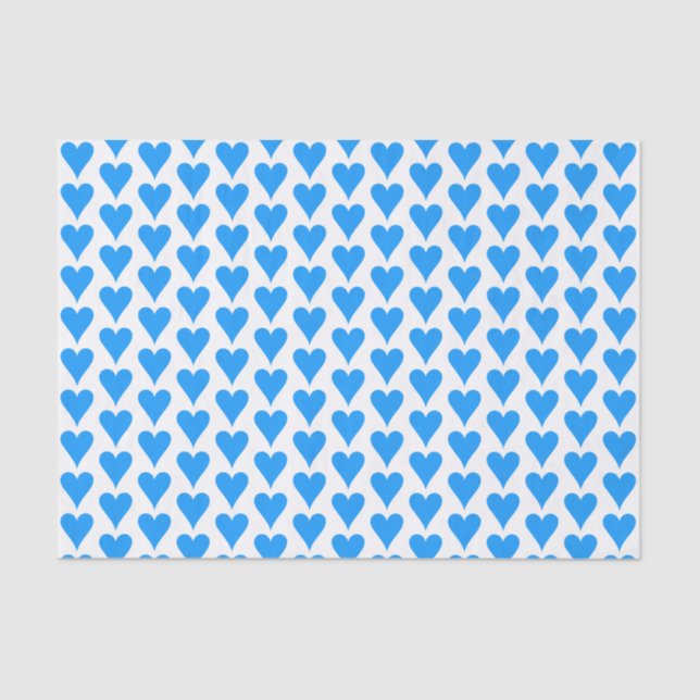 Papier Mousseline Blue Heart Love Imprimer Anniversaire Saint-Valent (Recto)